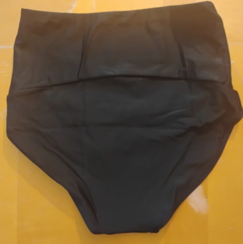 High-Waisted Tummy Control Bikini Bottom - Black - Picture 7 of 11